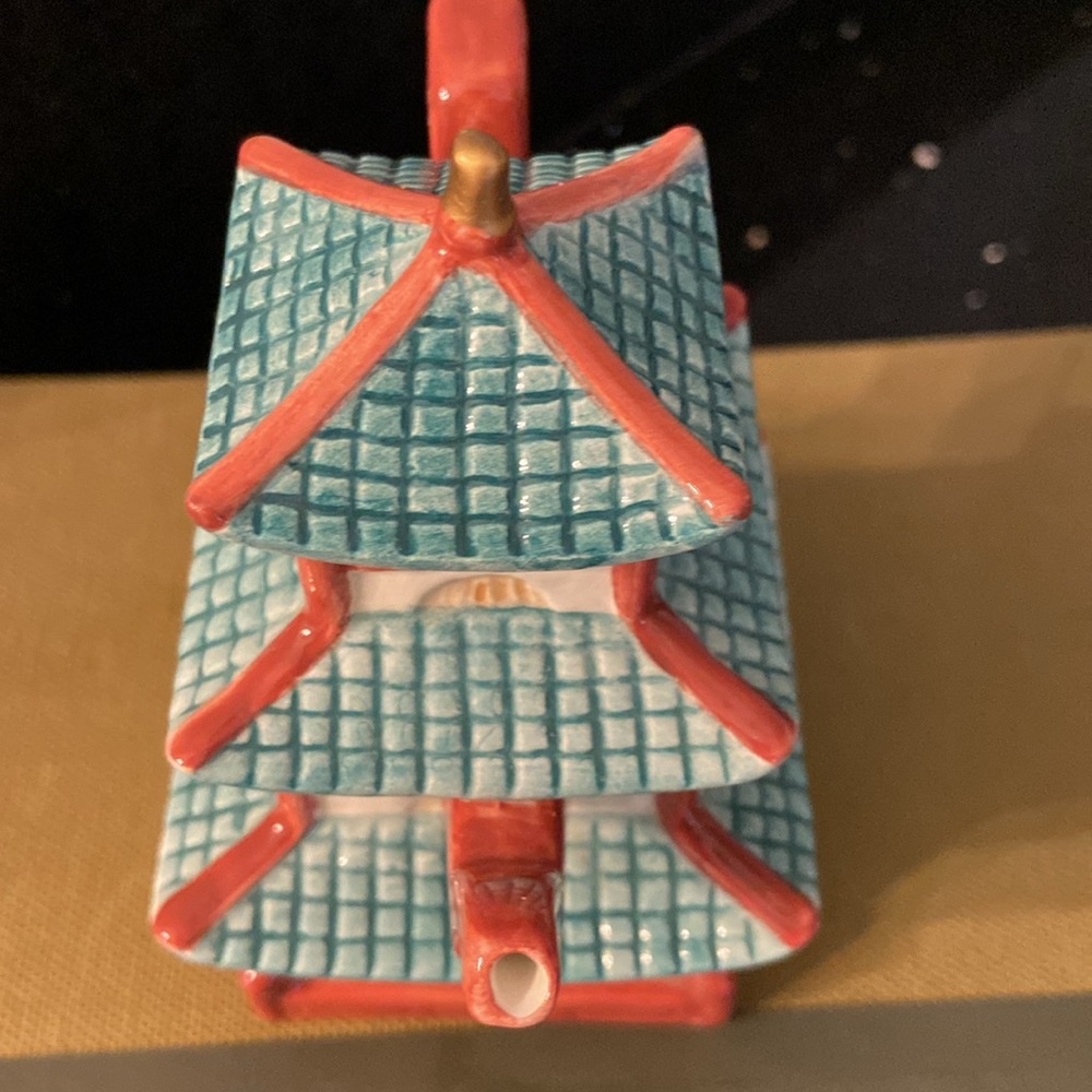 Chinese Asian Pagoda Fitz and Floyd Miniature Teapots Around The World - Picture 4 of 6